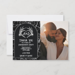 Photo Tack Bröllop Skeleton Hearts Händer Inbjudningar