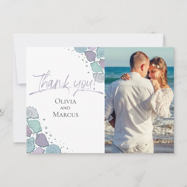 Photo Tack | Seashells Dusty Blue Lilac (Framsida)