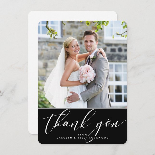 PHOTO TACK söt calligraphy black white (Fram/baksida)