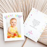 PHOTO TACK, söt, färglös regnbågsskrivning Tack Kort<br><div class="desc">by kat massard >> WWW.SIMPLYSWEETPAPERIE.COM << Skicka och extra speciell TACK meddelande med stil och pizzazz för dina gäster! Personlig med dina detaljer och foton. Mitt moderna TACKKORT är säker på att du kommer att få en bra bild av ditt favoritfoto från bröllop för att skapa ett speciellt minnesmärke som...</div>