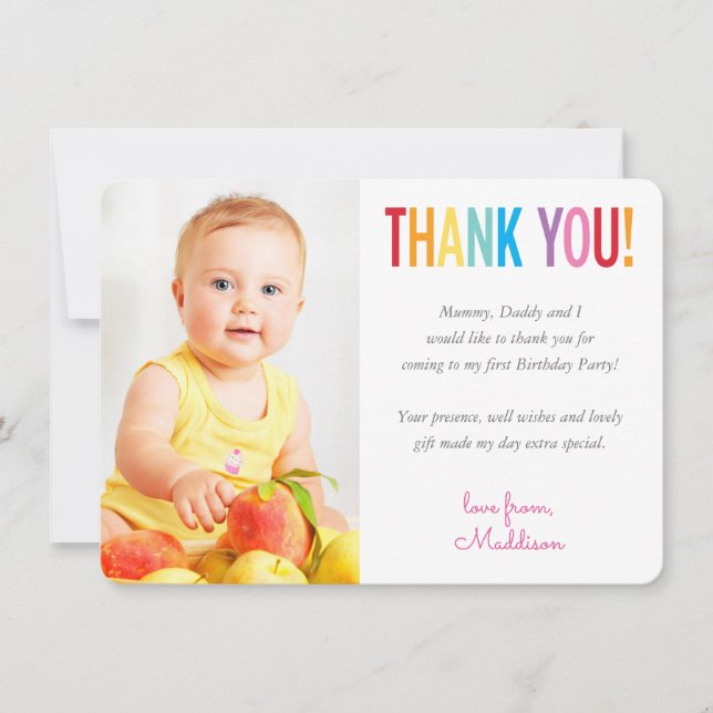 PHOTO TACK, söt fet roligt av fetstil, färgstark Tack Kort (Framsida)