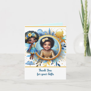 PHOTO Tack Teal Guld Black Fairy Princess Kort