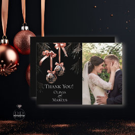 PHOTO TACK | VinterRosa och Onyx Baubles Kort