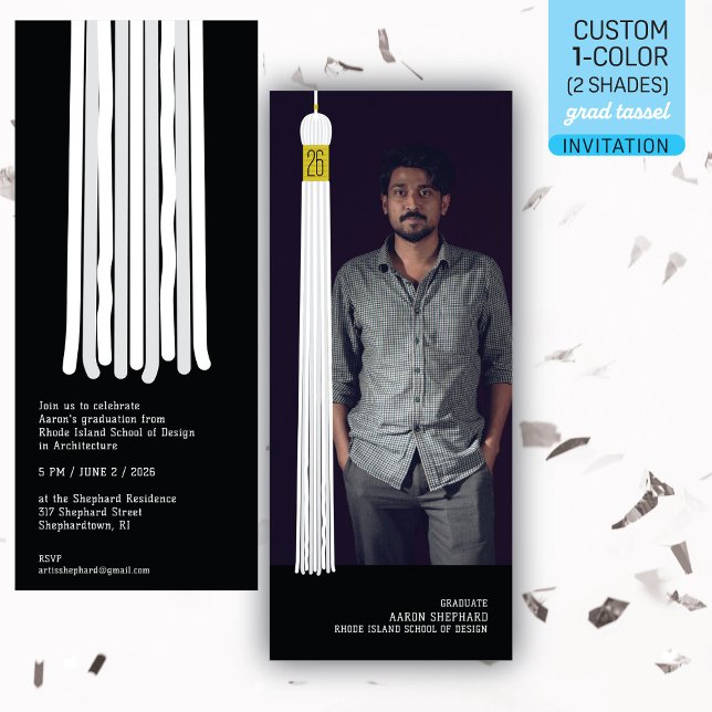 Photo & Tassel Modern Design Graduation Invitation (Skapare uppladdad)