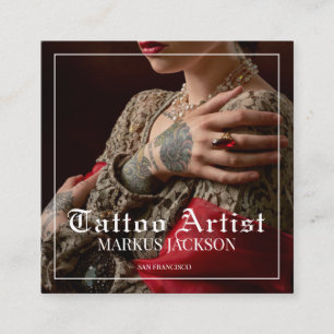 Photo Tattoo Artist Fyrkantigt Visitkort