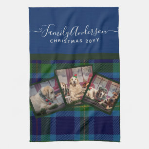 PHOTO TEATOWEL - Miller TARTAN Blue Julgåva Kökshandduk