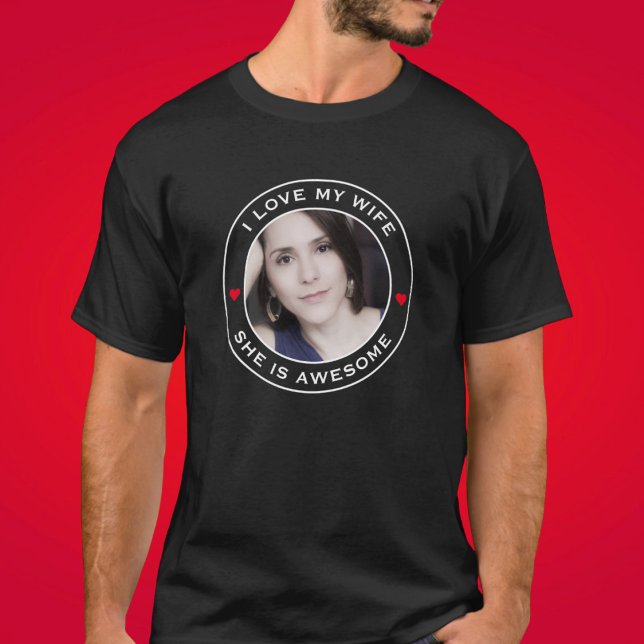 Photo Text Heart I Kärlek Min Fantastisk-fru T Shirt (Skapare uppladdad)