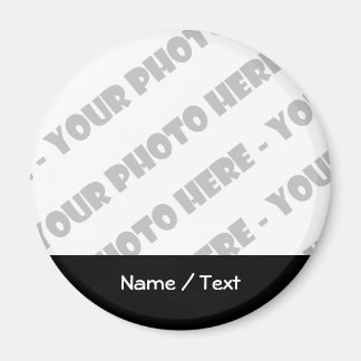 Photo & Text Round Magnet - Skapa eget