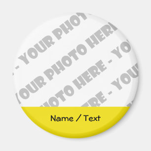 Photo & Text Round Magnet - Skapa eget