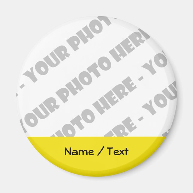 Photo & Text Round Magnet - Skapa eget (Framsidan)