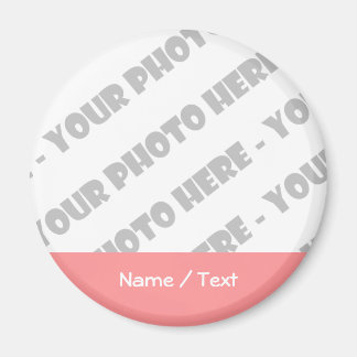 Photo & Text Round Magnet - Skapa eget