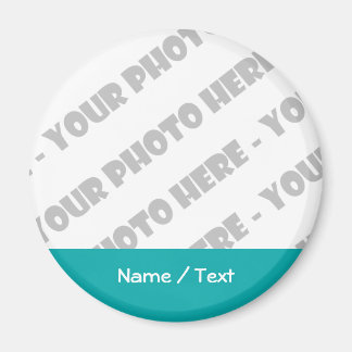 Photo & Text Round Magnet - Skapa eget