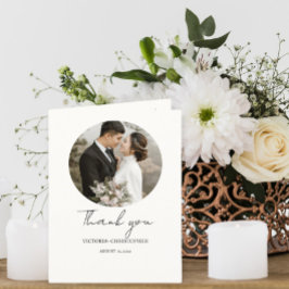 Photo Thank You Card Editable Template, Minimalist Tack Kort