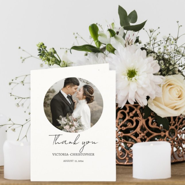 Photo Thank You Card Editable Template, Minimalist Tack Kort (Skapare uppladdad)