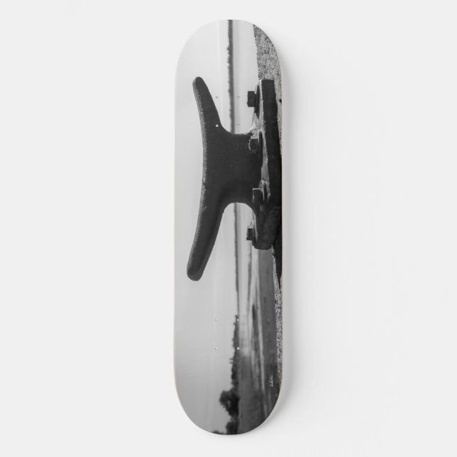 photo thème marin, noir et blanc old school skateboard bräda 18 cm (Framsida)