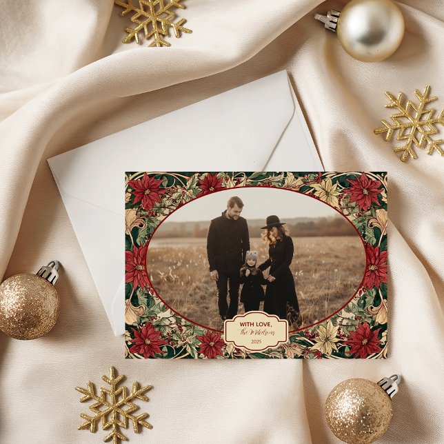 Photo Timeless Poinsettia Holiday Julkort (Skapare uppladdad)