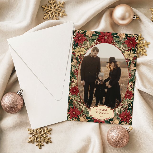 Photo Timeless Poinsettia Holiday Julkort (Skapare uppladdad)