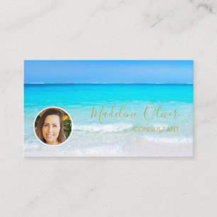 Photo Travel Professionell Guld Ocean Beach Sea Visitkort