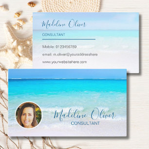 Photo Travel Professionell Ocean Beach Sea Blue Visitkort