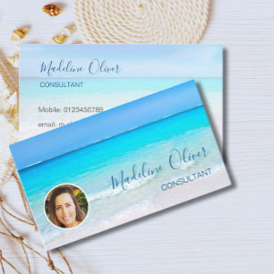 Photo Travel Professionell Ocean Beach Sea Blue Visitkort
