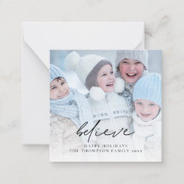 Photo Tro Script Namn jul Lycklig Helgdag Anteckningskort