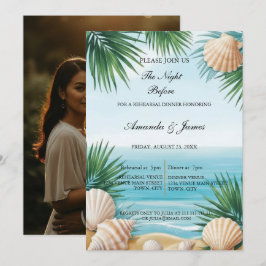 Photo Tropical Beach Rehearsal Dinner Invite Inbjudningar