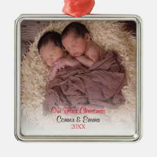 Photo Twillingars Red Babys första jul Julgransprydnad Metall