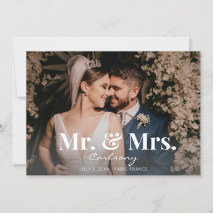 Photo Typography Bröllop, tillkännagivande av herr