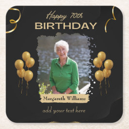 Photo Underlägg för 70:e födelsedagen Papper Kvadrat