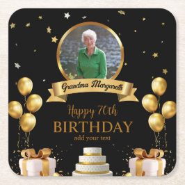 Photo Underlägg för 70:e födelsedagen Papper Kvadrat
