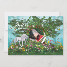 Photo Unicorn Födelsedagsfest inbjudan