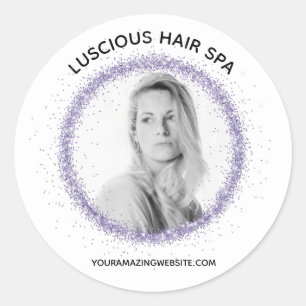 *~* PHOTO UPLOAD Product Logotyp Label EnUtvecklin Runt Klistermärke