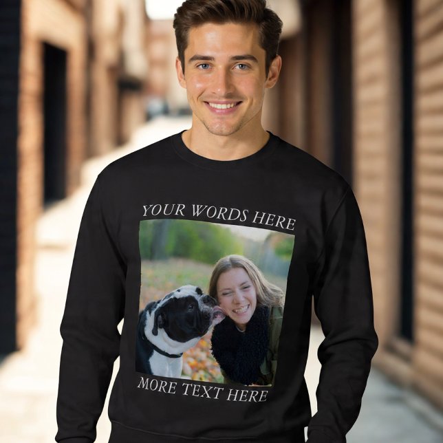 Photo Upload sweatshirt with Custom Text (Skapare uppladdad)