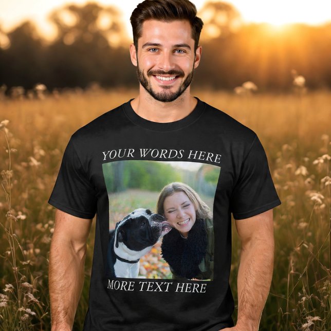 Photo Upload T-Shirt with Custom Text (Skapare uppladdad)