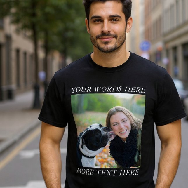 Photo Upload T-Shirt with Custom Text (Skapare uppladdad)