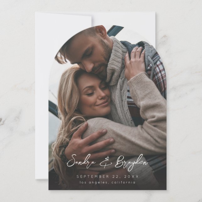 Photo V MOD Chic 8 Spara datumteckningen Inbjudningar (Framsida)