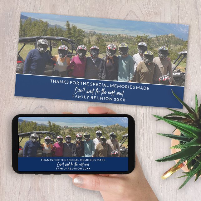 Photo Vågrät eller Panoramic Family Reunion Julkort (Family Reunion Thank You Card - Add a Photo for a fun vacation souvenir)