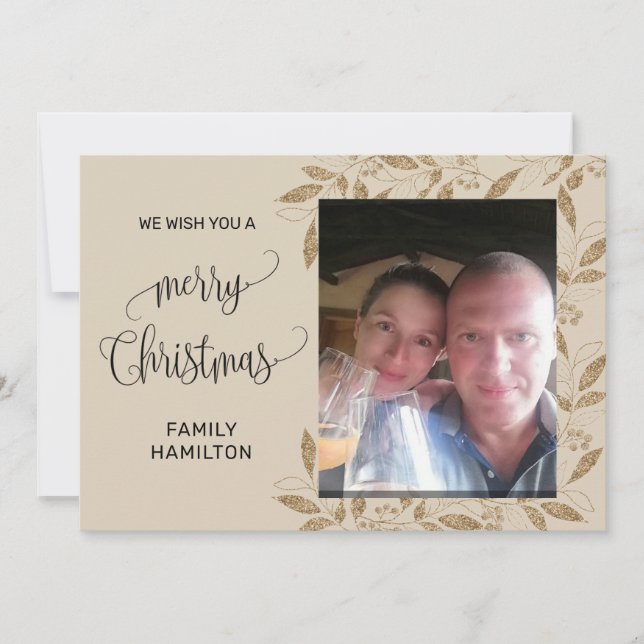 Photo Vågrät - julklapp Julkort (Framsida)