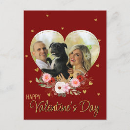 Photo Valentines day Heart Guld Glitter Hearts Red Helg Vykort