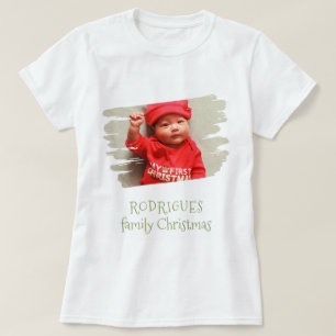 Photo Vert för uppladdning av Family juls Anpassn T Shirt