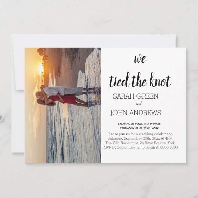 Photo Vi har bundit kungörelsen från Knot bröllop Inbjudningar (Framsida)