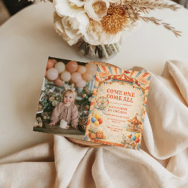 Photo Vintage Circus Fairytale Birthday Inbjudningar