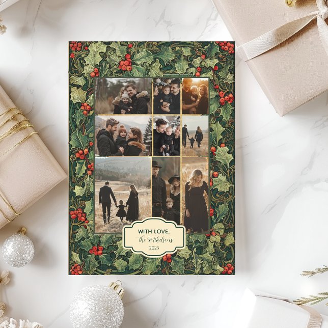 Photo Vintage Holly jul Julkort (Skapare uppladdad)