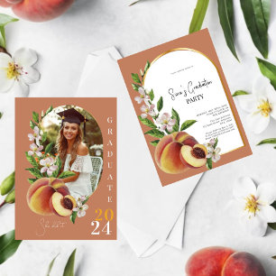 Photo Vintage Inspired Aesthetic Peach Studenten Inbjudningar