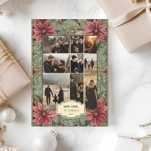 Photo Vintage Poinsettia jul Julkort
