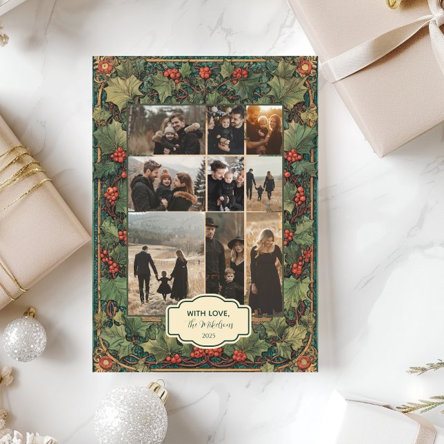 Photo VRustic Holly-julen Party Julkort (Skapare uppladdad)