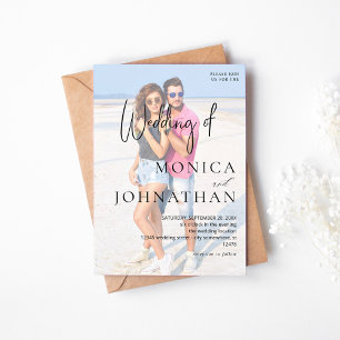 Photo VS Black & W Modern Bröllop Inbjudningar