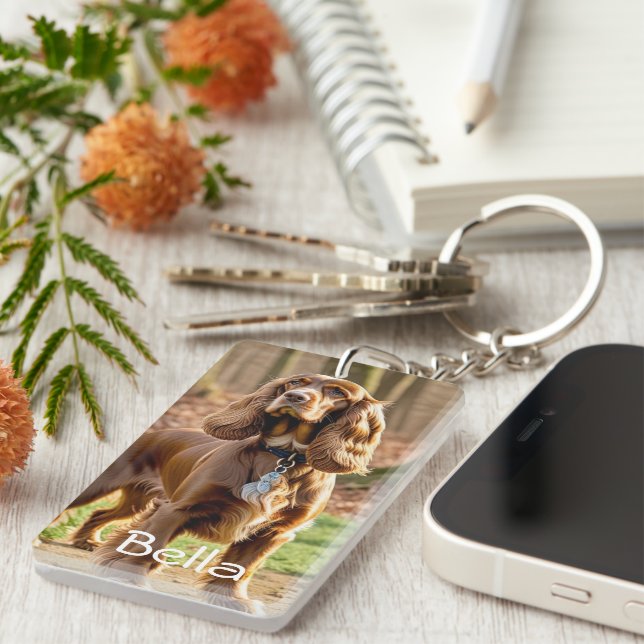 Photo & Watercolor Cocker Spain Personalize (Högra Framsidan)