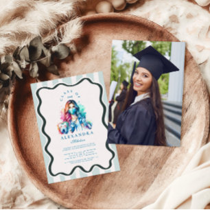 Photo Watercolor Female dentist Studenten Inbjudningar