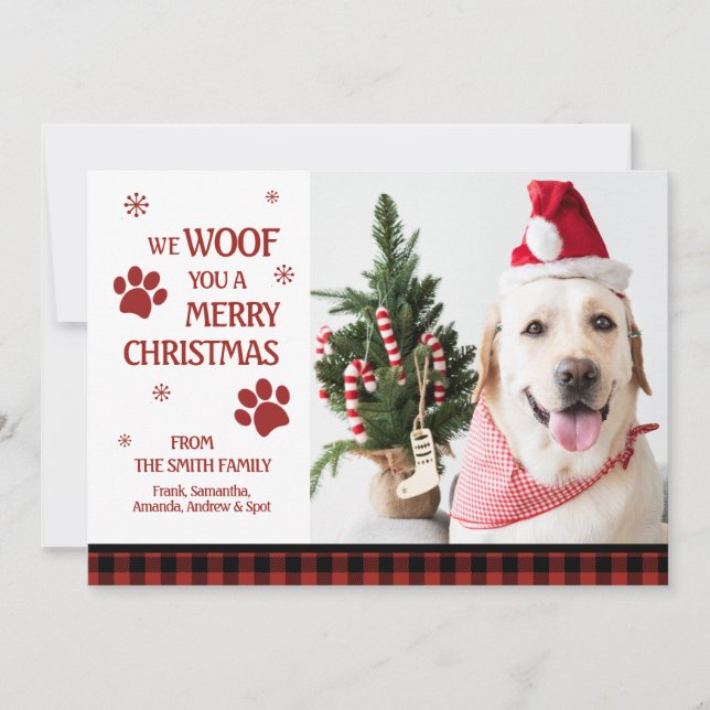 Photo We Woof a God jul Helgdag Card Julkort (Framsida)
